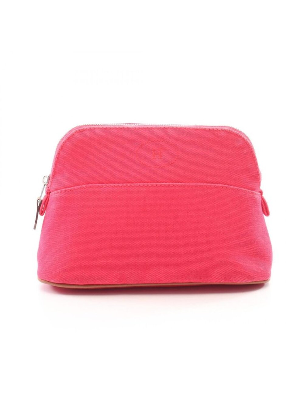 Hermes Pouch Bolide 20 06 Hibiscus Canvas Leather Mini